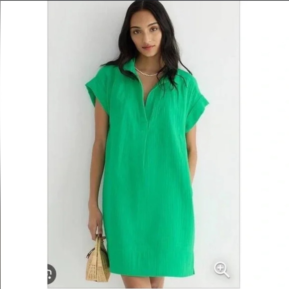 Pre-owned J Crew Factory Gauze Tunic Dress in Modern Clover, size petite small
